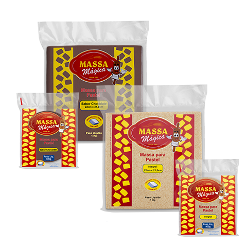 massa de pastel saborizada chocolate integral